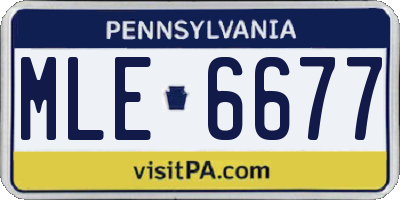 PA license plate MLE6677