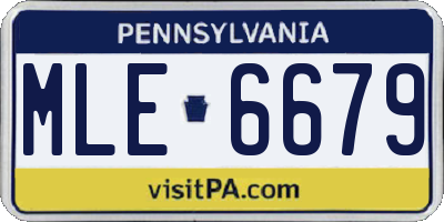 PA license plate MLE6679