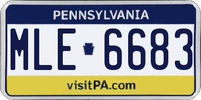 PA license plate MLE6683