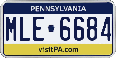 PA license plate MLE6684