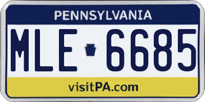 PA license plate MLE6685