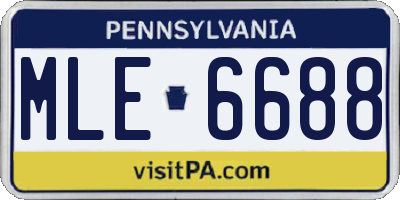 PA license plate MLE6688