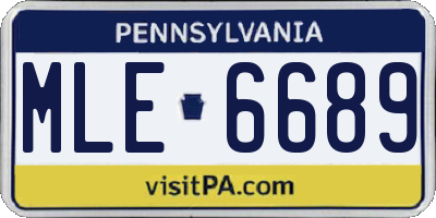 PA license plate MLE6689