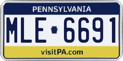 PA license plate MLE6691