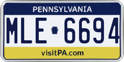 PA license plate MLE6694