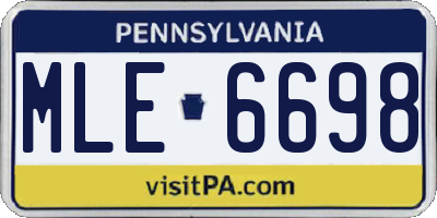 PA license plate MLE6698