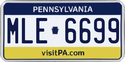 PA license plate MLE6699