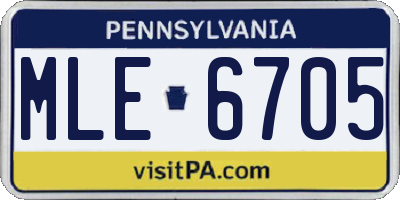 PA license plate MLE6705