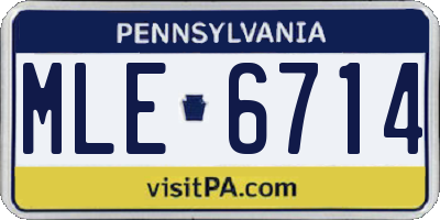 PA license plate MLE6714