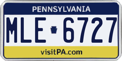 PA license plate MLE6727