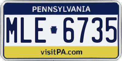 PA license plate MLE6735