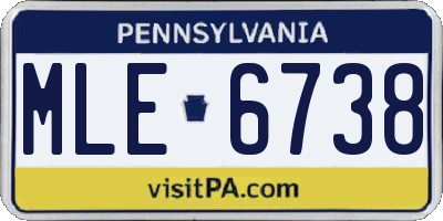 PA license plate MLE6738