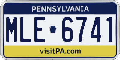 PA license plate MLE6741