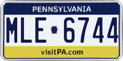 PA license plate MLE6744