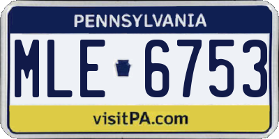PA license plate MLE6753