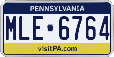 PA license plate MLE6764
