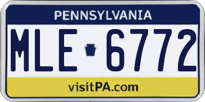 PA license plate MLE6772