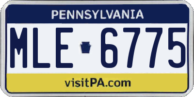 PA license plate MLE6775