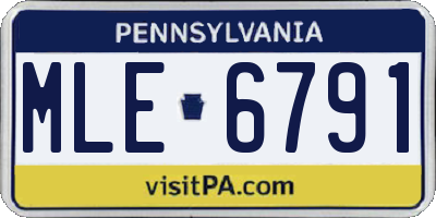 PA license plate MLE6791