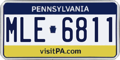 PA license plate MLE6811