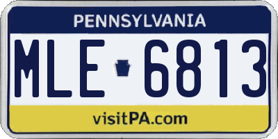 PA license plate MLE6813