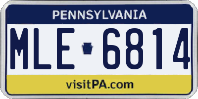 PA license plate MLE6814