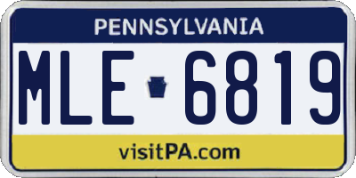PA license plate MLE6819