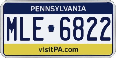 PA license plate MLE6822