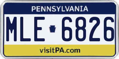 PA license plate MLE6826