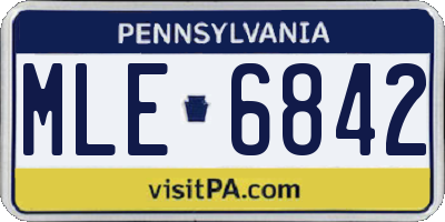 PA license plate MLE6842