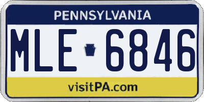 PA license plate MLE6846