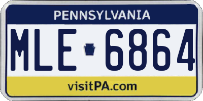 PA license plate MLE6864