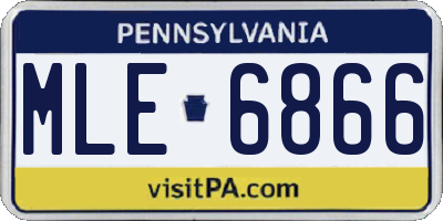 PA license plate MLE6866