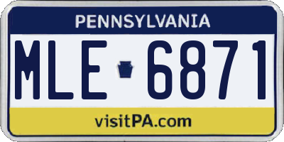 PA license plate MLE6871