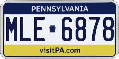 PA license plate MLE6878