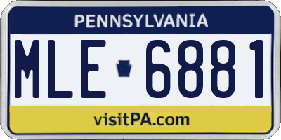 PA license plate MLE6881
