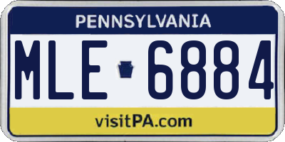 PA license plate MLE6884