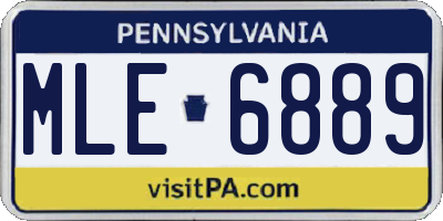 PA license plate MLE6889