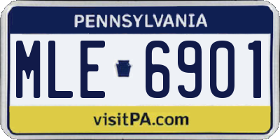 PA license plate MLE6901