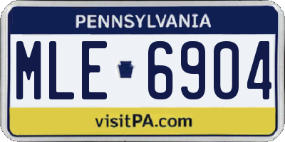 PA license plate MLE6904