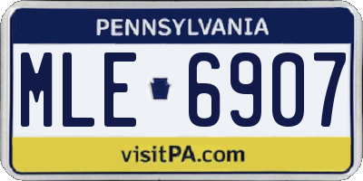 PA license plate MLE6907
