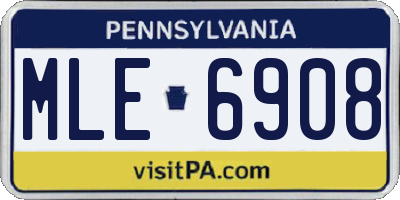 PA license plate MLE6908