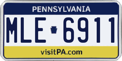 PA license plate MLE6911
