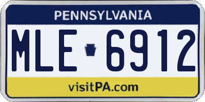PA license plate MLE6912