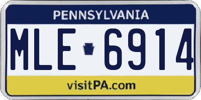 PA license plate MLE6914