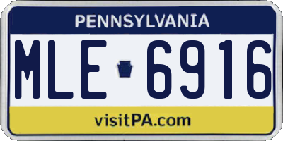 PA license plate MLE6916