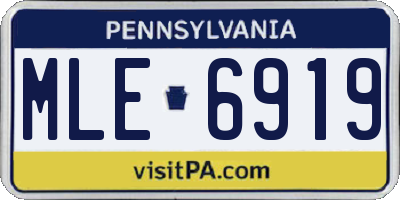 PA license plate MLE6919