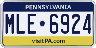 PA license plate MLE6924