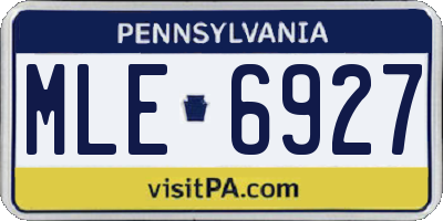 PA license plate MLE6927