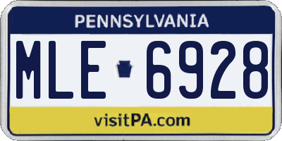 PA license plate MLE6928